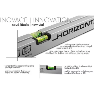 HORIZONT Nivelă cu apă 800 mm cu 2 libele magnetice
