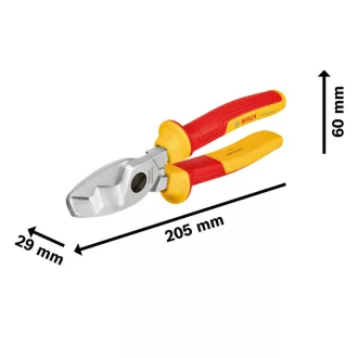 BOSCH Clește de decablat 200 mm izolat până la 1000 V CrV