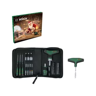   BOSCH Set Calendariu de Advent cu 33 de piese de unelte și geantă de transport