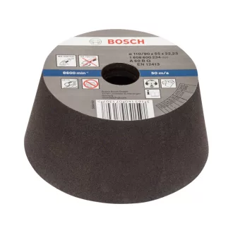   Disc abraziv conic BOSCH pentru polizor unghiular mare 110/90 x 55 x 22,2 mm / P60