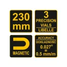 VOREL Nivelă cu bulă torpilă 3 nivelă cu bulă 230 mm