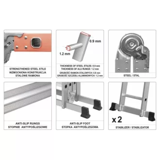 VOREL Scara multifunctionala 4 x 3 trepte