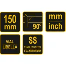 VOREL Nivela tamplarie unghi drept 150 mm inox