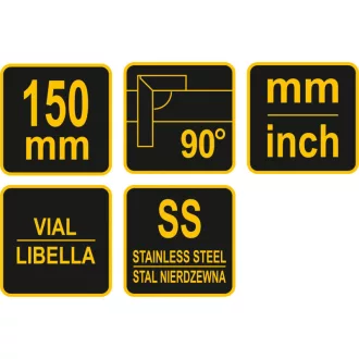 VOREL Nivela tamplarie unghi drept 150 mm inox