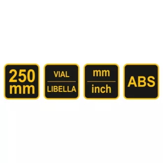 VOREL Protractor cu nivel cu bulă de aer 250 mm ABS