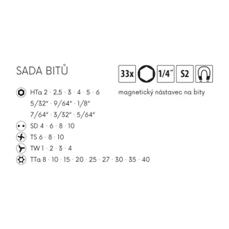 Set de biți FESTA cu suport magnetic din 32 de piese