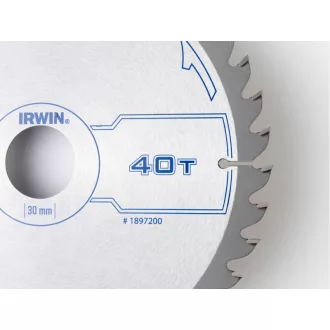 Pânză de ferăstrău IRWIN pentru lemn 190 x 30 mm / 40T