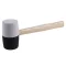 Cioc din cauciuc 900 g maner din lemn 65 mm alb-negru