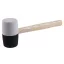Cioc din cauciuc 900 g maner din lemn 65 mm alb-negru