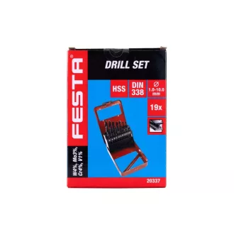Set burghie FESTA melc 19 piese 1.0-10.0 mm HSS