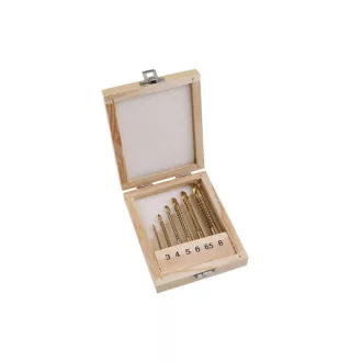   Set de burghie de frezare 6 piese (3,0-4,0-5,0-6,0-6,5-8,0 mm) HSS TiT