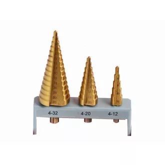 Set de burghie trepte din 3 piese Titan-nitrit
