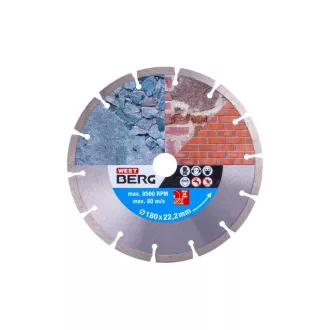   DIAMANT Disc de tăiere cu diamant 180 x 2,3 x 7,0 x 22,2 mm segmentat