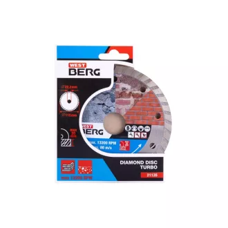   DIAMANT Disc de tăiere cu diamant 115 x 1,8 x 7,0 x 22,2 mm turbo