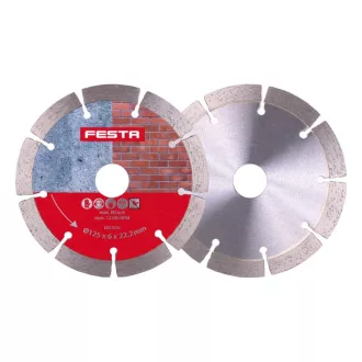   Disc de tăiere cu diamant FESTA dublu 125 x 6,0 x 22,2 mm segmentat