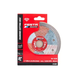   Disc de tăiere cu diamant FESTA 125 x 1,4 x 22,2 mm continuu