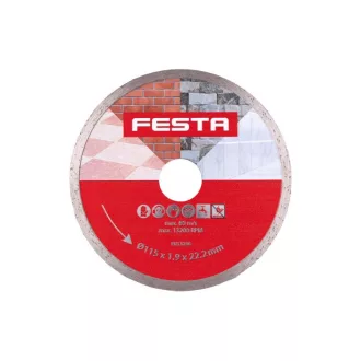   Disc de tăiere cu diamant FESTA 115 x 2,0 x 22,2 mm continuu