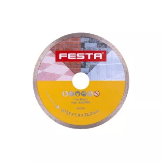   Disc de tăiere cu diamant FESTA 125 x 2,0 x 22,2 mm continuu