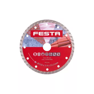 Disc de tăiere FESTA diamant 150 x 2,6 x 22,2 mm turbo