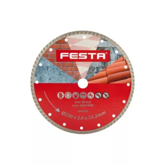 Disc de tăiere cu diamant FESTA 230 x 2,6 x 22,2 mm turbo