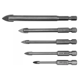   STHOR Set burghie pentru sticla si faianta 5 buc (4, 5, 6, 8, 10 mm)