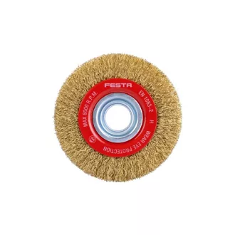   Perie rotunda FESTA 100 x 20 mm cu inele de ingustare, acoperire din alama
