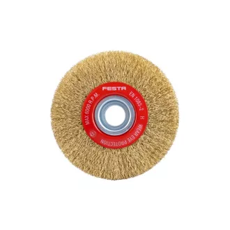   Perie rotunda FESTA 125 x 20 mm cu inele de ingustare, acoperire din alama