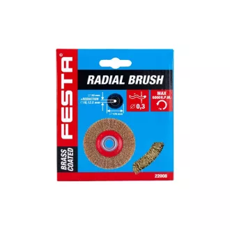   Perie rotunda FESTA 125 x 20 mm cu inele de ingustare, acoperire din alama
