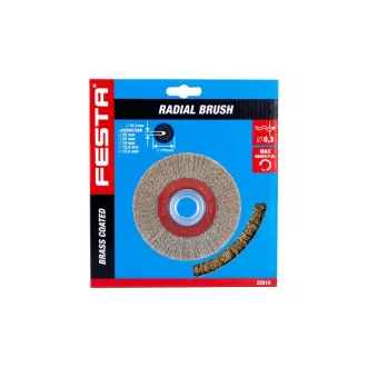   Perie rotunda FESTA 175 x 32 mm cu inele de ingustare, acoperire din alama