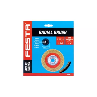   Perie rotunda FESTA 200 x 32 mm cu inele de ingustare, acoperire din alama