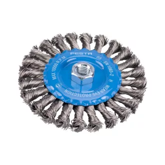 FESTA Perie rotunda rasucita M14 125 mm inox