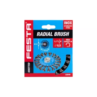 FESTA Perie rotunda rasucita M14 125 mm inox