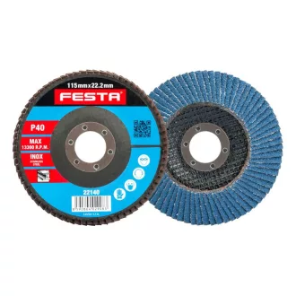 FESTA Disc abraziv 115 x 22,2 mm / P40 inox
