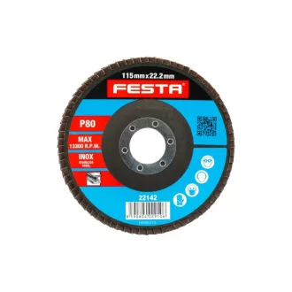 FESTA Disc abraziv 115 x 22,2 mm / P80 inox