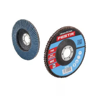 FESTA Disc de șlefuit clapete 125 x 22,2 mm / P40 inox