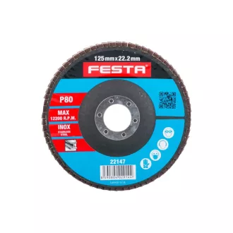 FESTA Disc abraziv 125 x 22,2 mm / P80 inox