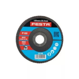 FESTA Disc abraziv 125 x 22,2 mm / P100 inox