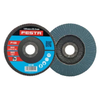 FESTA Disc abraziv 125 x 22,2 mm / P100 inox