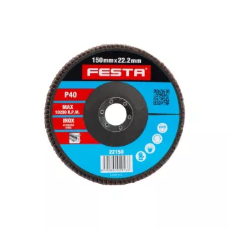 FESTA Disc de șlefuit clapete 150 x 22,2 / P40 inox