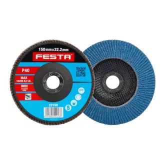 FESTA Disc de șlefuit clapete 150 x 22,2 / P40 inox