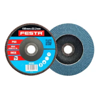 FESTA Disc abraziv 150 x 22,2 / P60 inox