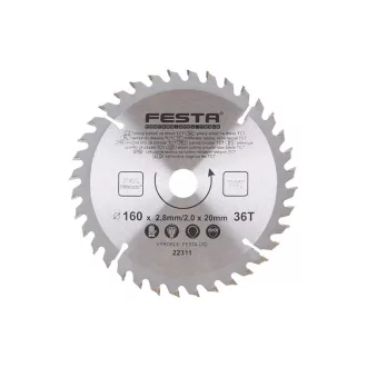   FESTA Pânză de ferăstrău pentru lemn 160 x 20 x 2,0 mm / 36T