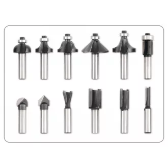 VOREL Set de frezat 12 piese 8 mm