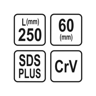 STHOR Tijă lată de daltă 250 x 60 mm SDS-Plus