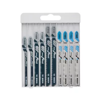   BOSCH Set de lame pentru fierăstrău pendular 10 piese prindere în T pentru metal/lemn