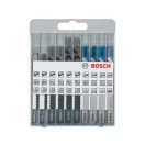 BOSCH Set de lame pentru fierăstrău pendular 10 piese prindere în T pentru metal/lemn