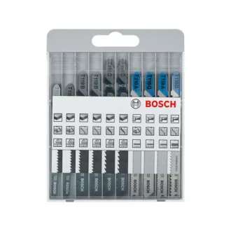   BOSCH Set de lame pentru fierăstrău pendular 10 piese prindere în T pentru metal/lemn