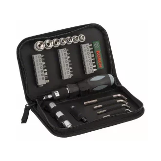 Set biți și prize BOSCH 38 piese + lanternă