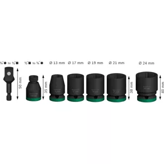  BOSCH PRO Set de chei tubulare 7 piese 1/2" 13-24 mm CrMo