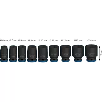   BOSCH PRO Set de chei tubulare de mașină, 9 piese, 1/4" 6-14 mm CrMo